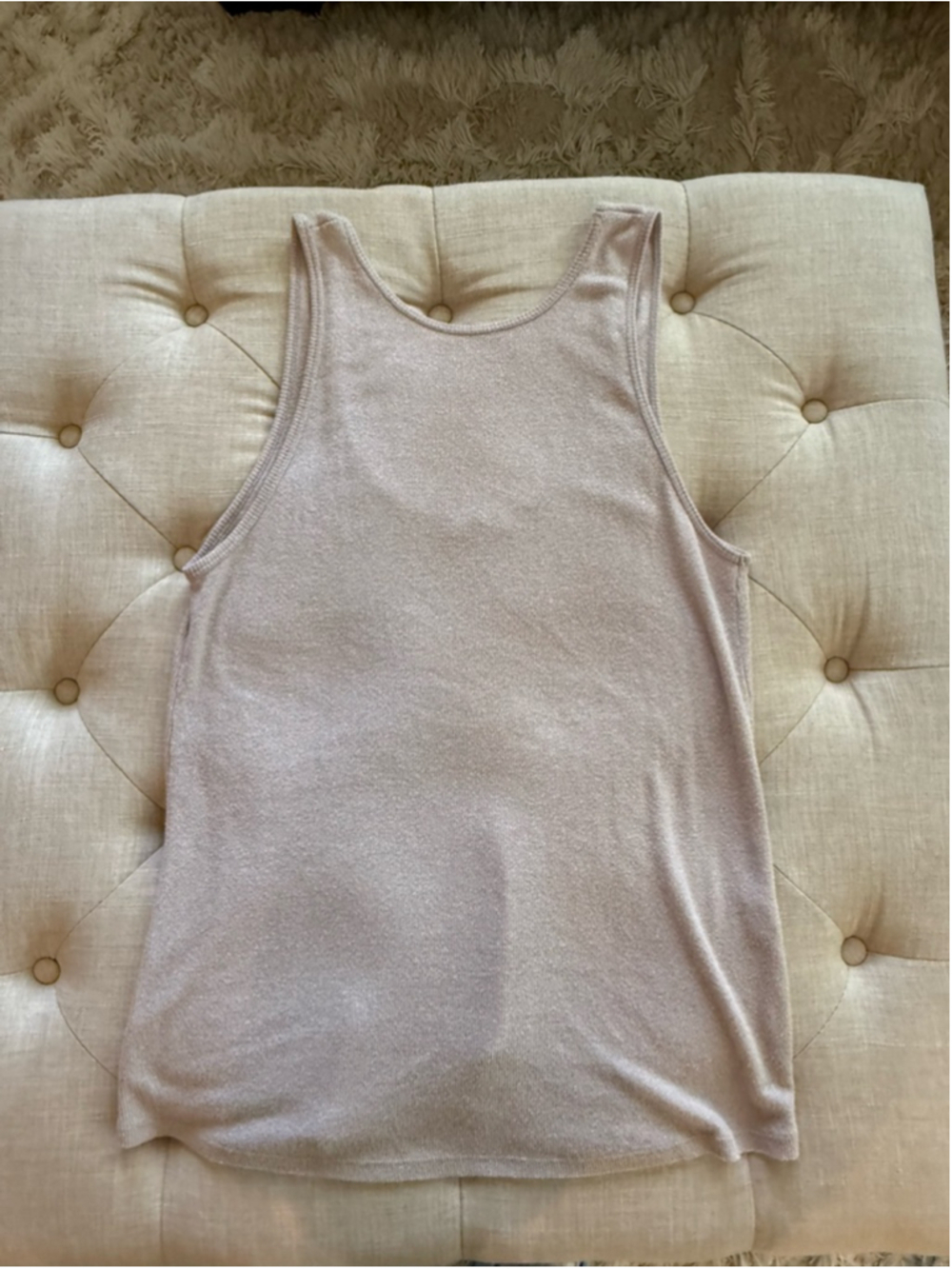 Women's ZARA Trafaluc Light Pink Ribbed Tank Top L